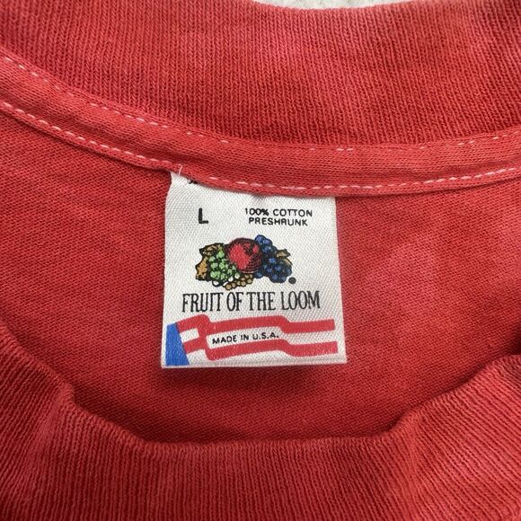 Vintage Christmas Shirt Mens Large L Red White Snowflakes Tie Dye Single Stitch - Picture 9 of 12